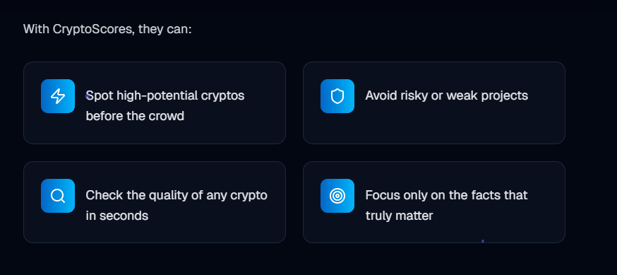 Avantages CryptoScores